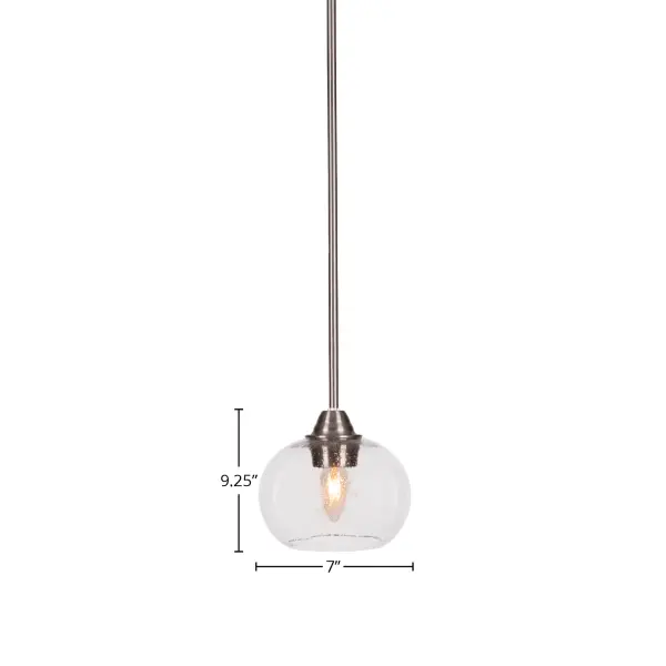 Paramount Stem Hung Mini Pendant with Clear Bubble Glass - Image 2