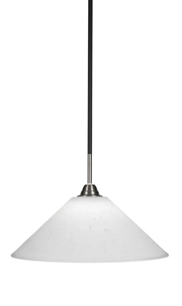 Paramount Stem Hung Mini Pendant with White Muslin Glass - Image 1