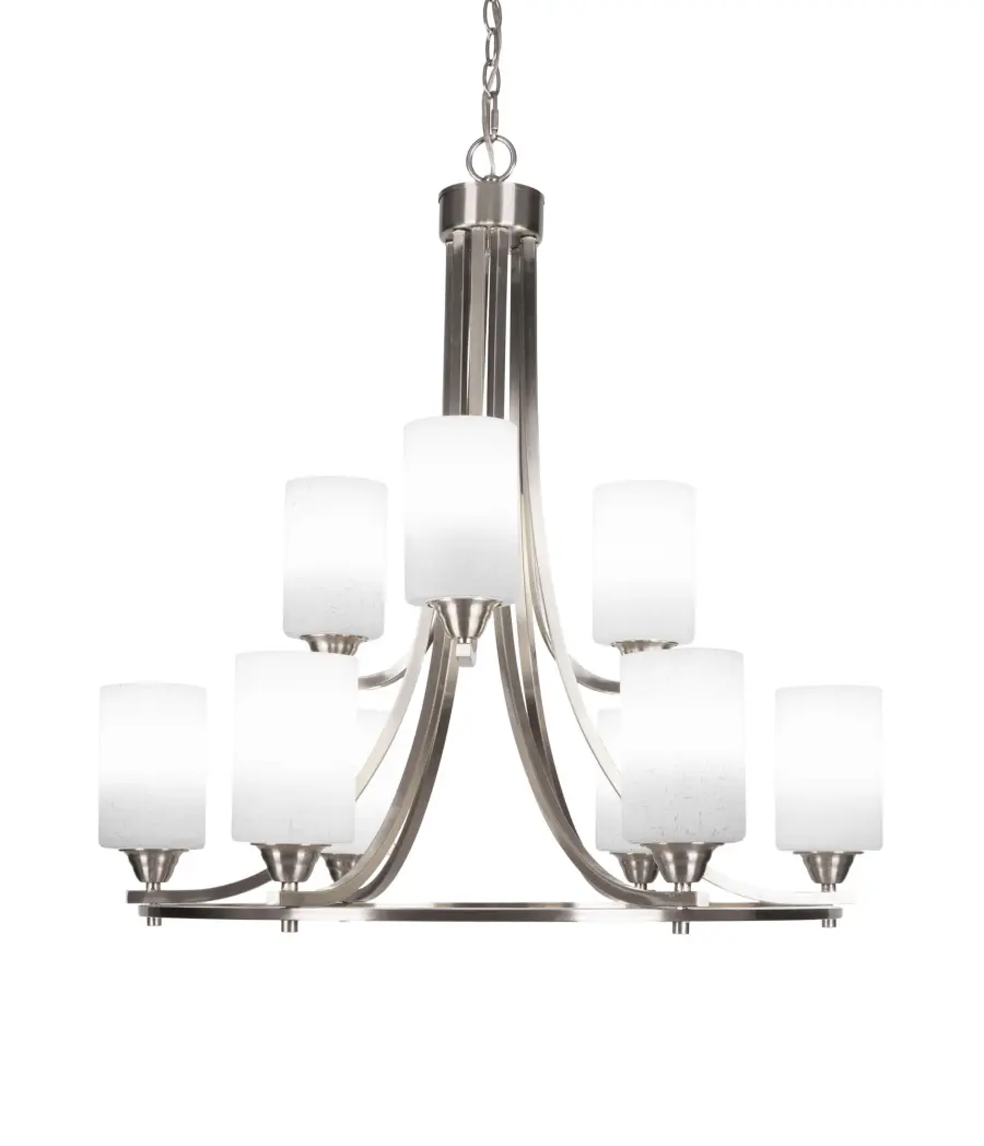 Paramount 9-Light Uplight Chandelier in Brushed Nickel - Image 1