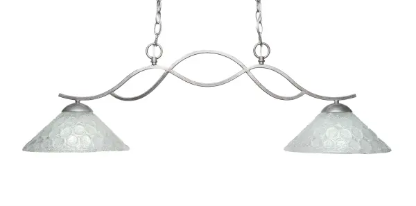 Revo 2-Light Island Pendant with Italian Bubble Glass - Image 1
