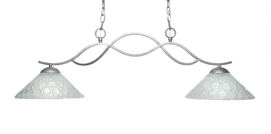 Revo 2-Light Island Pendant with Italian Bubble Glass - Image 1
