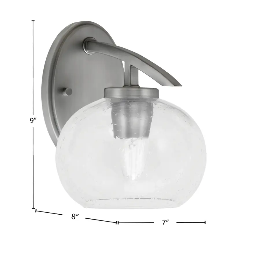 Kurve Downlight Wall Sconce with Clear Bubble Glass - Image 2