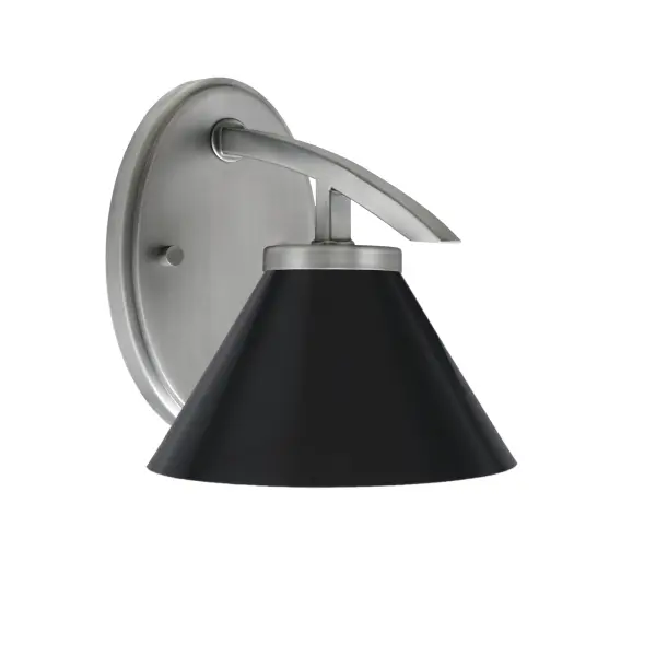 The Kurve Downlight Wall Sconce combines modern industrial style with practical functionality. Its graphite finish and matte black cone shade create a sophisticated accent while providing focused downward lighting.
