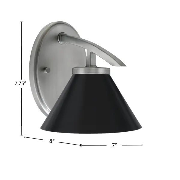 The Kurve Downlight Wall Sconce combines modern industrial style with practical functionality. Its graphite finish and matte black cone shade create a sophisticated accent while providing focused downward lighting. - alternate view