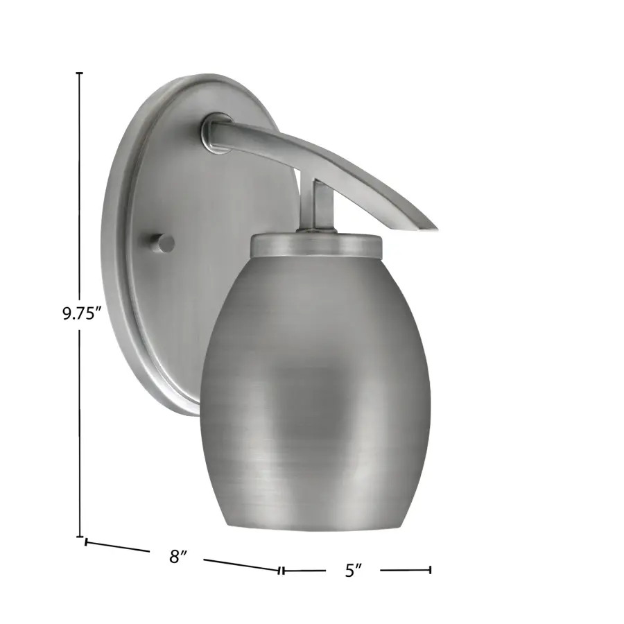 Kurve Downlight Wall Sconce - Graphite with Oval Metal Shade - Image 2
