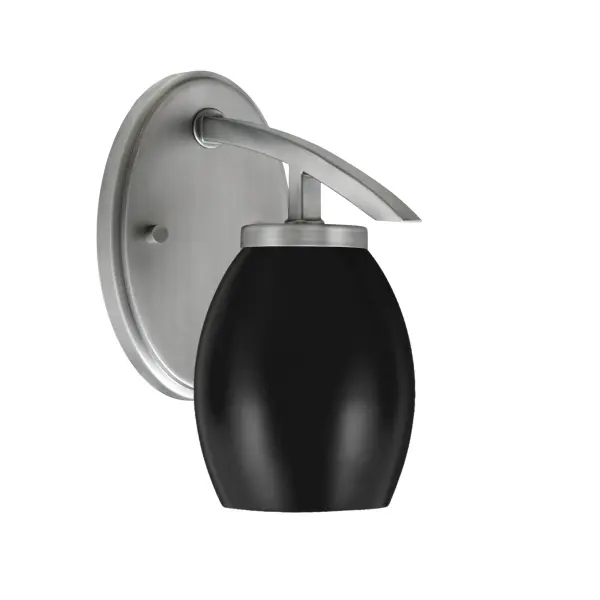 The Kurve wall sconce combines modern industrial style with practical functionality. Its compact oval shade and graphite finish create a sophisticated look, while the reversible mounting option offers flexibility for any space.