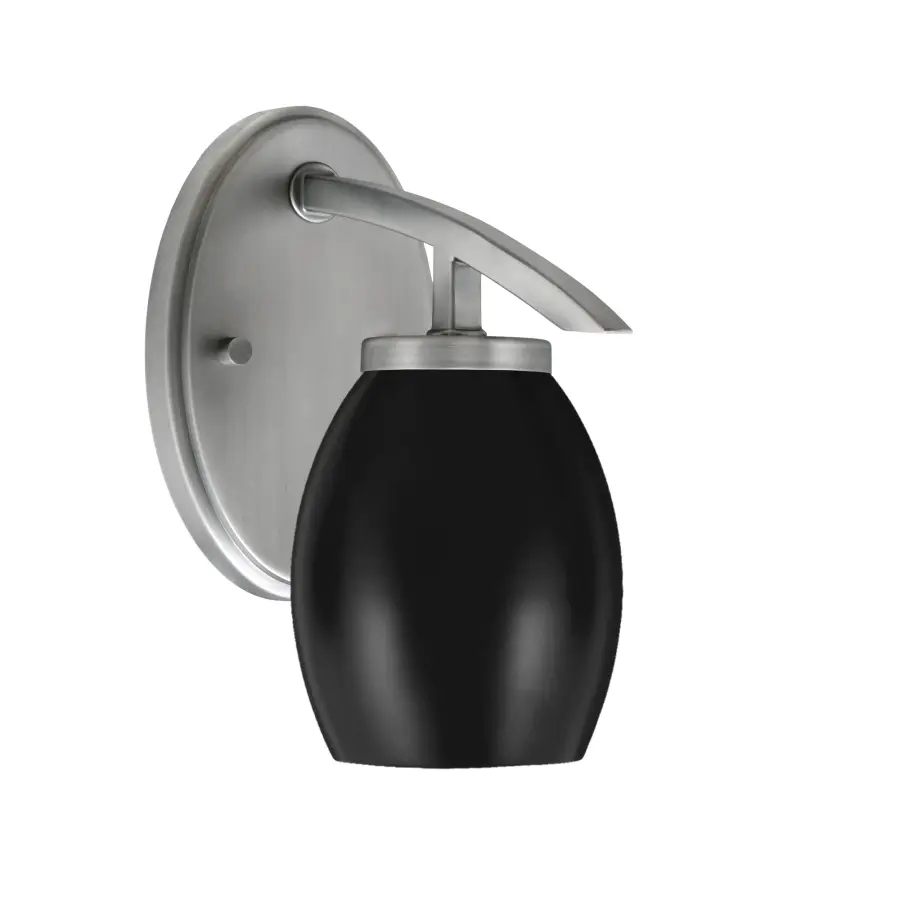 Kurve Downlight Wall Sconce with Matte Black Oval Shade - Image 1