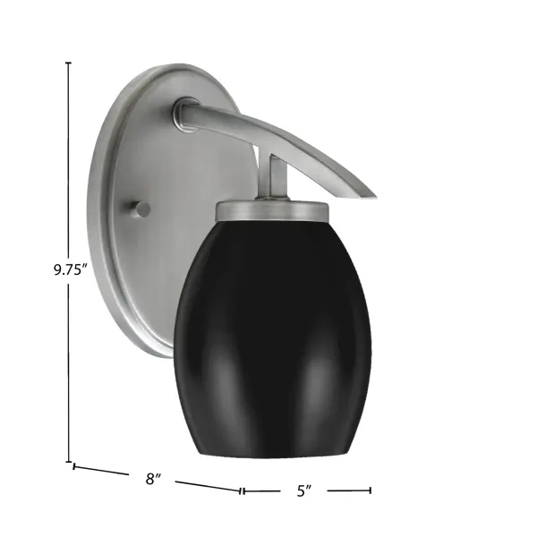 The Kurve wall sconce combines modern industrial style with practical functionality. Its compact oval shade and graphite finish create a sophisticated look, while the reversible mounting option offers flexibility for any space. - alternate view