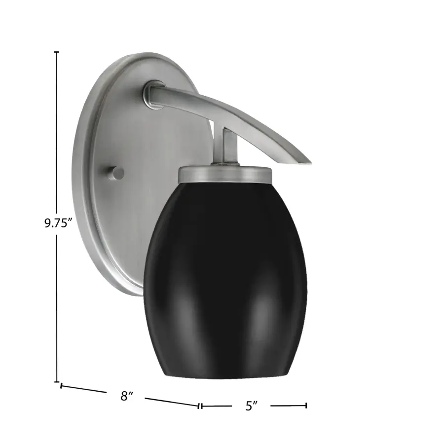 Kurve Downlight Wall Sconce with Matte Black Oval Shade - Image 2
