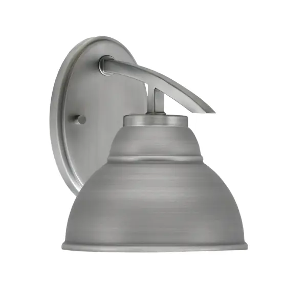 The Kurve Downlight Wall Sconce combines contemporary styling with practical functionality. Its graphite finish and unique double bubble metal shade create visual interest while providing focused downward illumination.