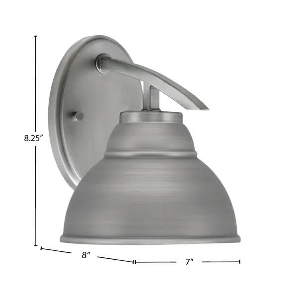 The Kurve Downlight Wall Sconce combines contemporary styling with practical functionality. Its graphite finish and unique double bubble metal shade create visual interest while providing focused downward illumination. - alternate view