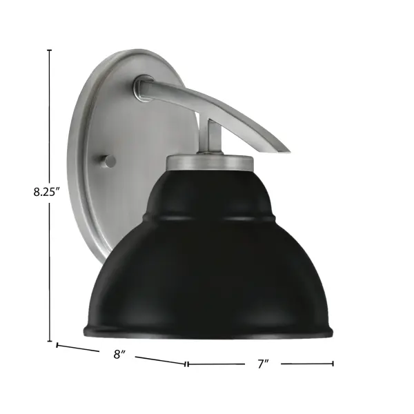 The Kurve wall sconce combines modern sophistication with industrial flair through its graphite finish and distinctive double bubble metal shade. Compact at 7 inches wide, it delivers focused downlighting perfect for accent illumination. - alternate view