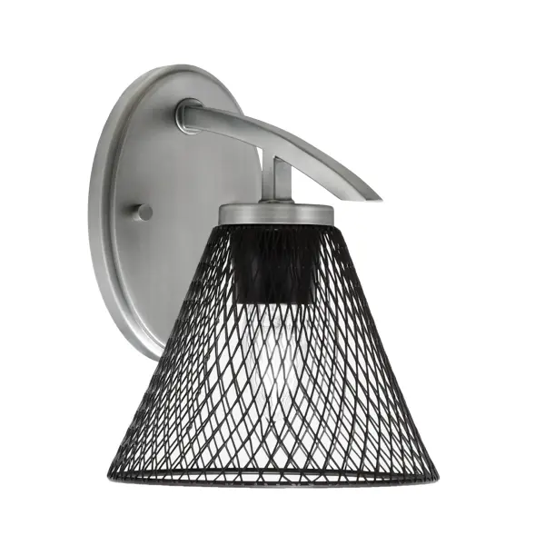 The Kurve Downlight Wall Sconce combines industrial mesh metal styling with modern functionality. Its compact 7-inch design and reversible mounting make it perfect for tight spaces needing focused task lighting or ambient glow.