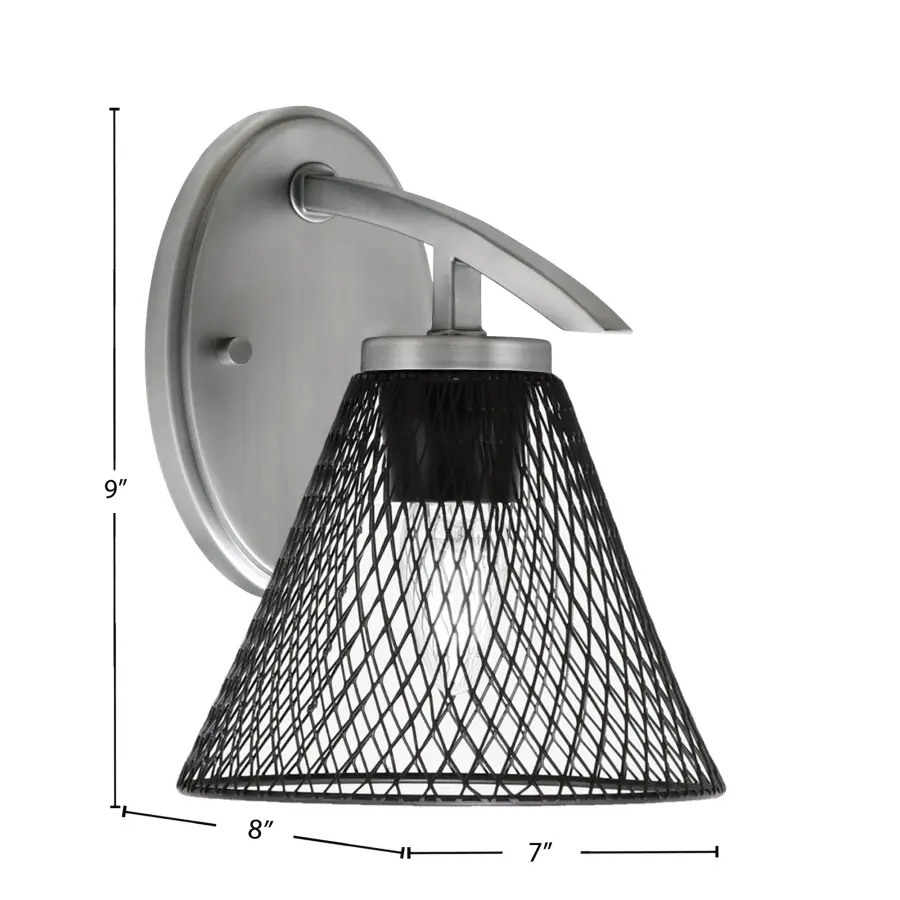 Kurve Downlight Wall Sconce with Mesh Metal Shade - Image 2