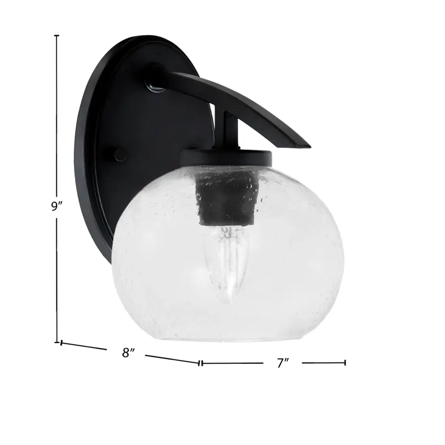 Kurve Downlight Wall Sconce with Clear Bubble Glass - Image 2