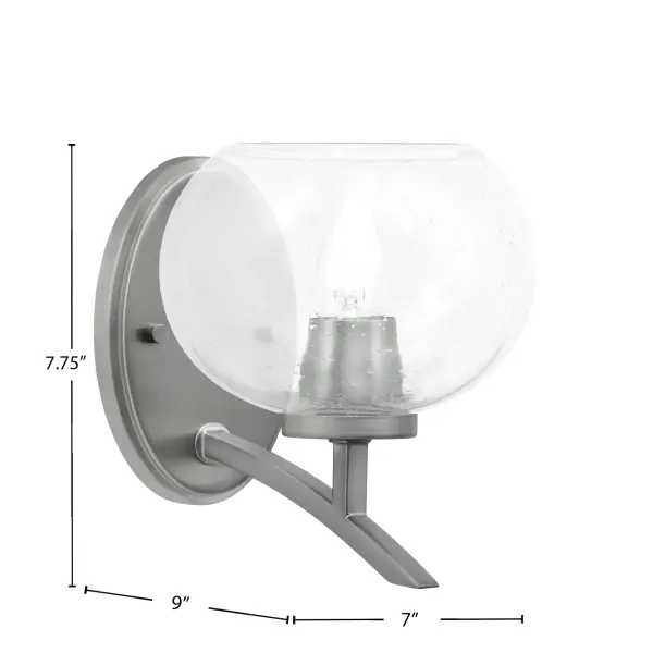 The Kurve Wall Sconce combines sleek contemporary design with functional elegance. Its graphite finish and clear bubble glass shade create warm, diffused lighting perfect for modern interiors. - alternate view