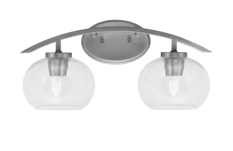 Kurve 2-Light Bath Bar in Graphite with Clear Bubble Glass - Image 1