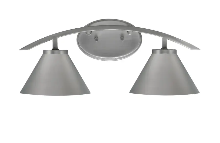 Kurve 2 Light Bath Bar in Graphite with Cone Shades - Image 1