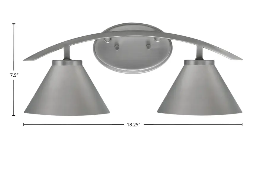 Kurve 2 Light Bath Bar in Graphite with Cone Shades - Image 2