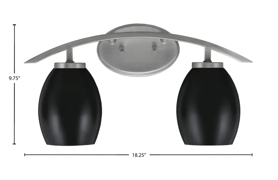 Kurve 2 Light Bath Bar in Graphite with Matte Black Shades - Image 2
