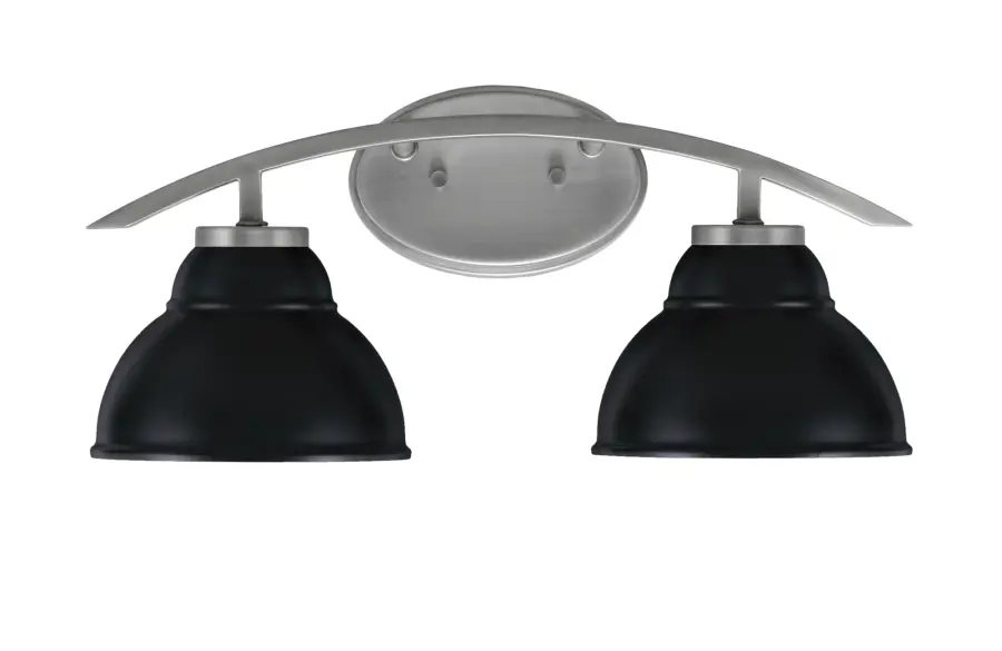 Kurve 2-Light Bath Bar in Graphite with Matte Black Shades - Image 1