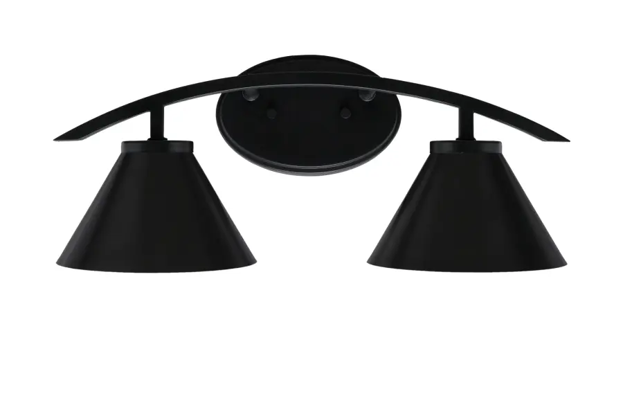 Kurve 2-Light Bath Bar in Matte Black - Image 1