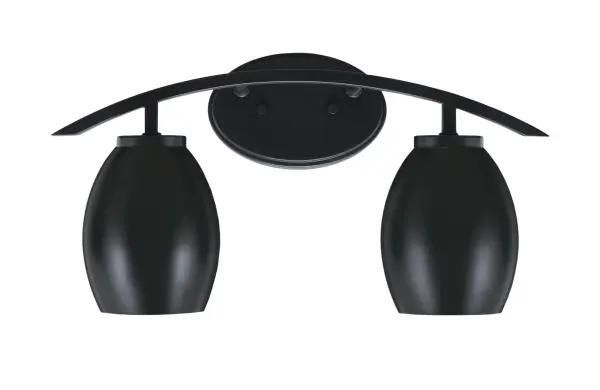 The Kurve 2 Light Bath Bar combines modern minimalism with industrial edge. Its matte black finish and oval metal shades create sophisticated ambient lighting perfect for contemporary bathrooms.