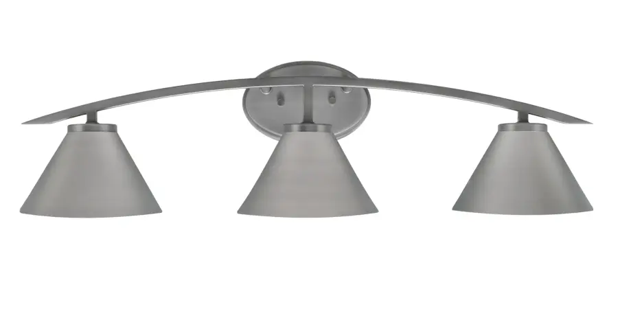 Kurve 3 Light Bath Bar in Graphite with Cone Shades - Image 1