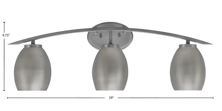 Kurve 3 Light Bath Bar in Graphite with Oval Metal Shades - Image 2