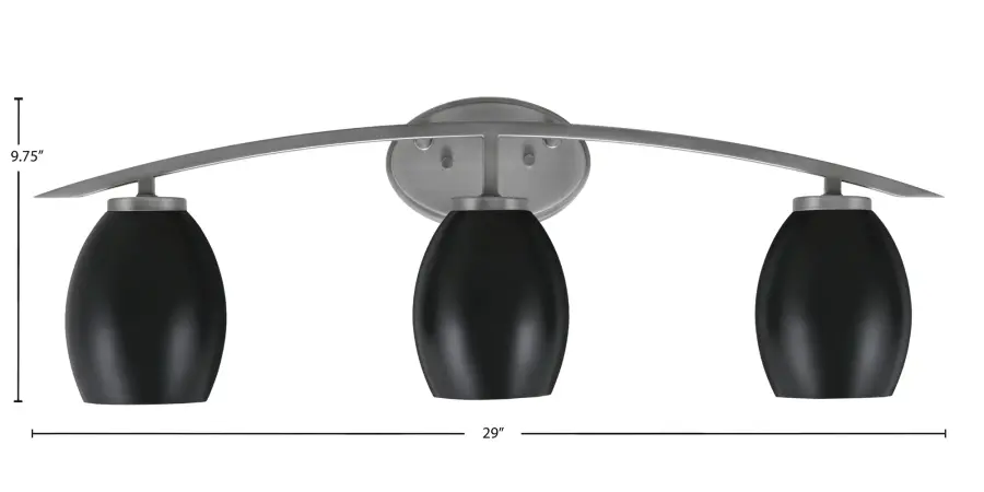 Kurve 3 Light Bath Bar in Graphite with Matte Black Shades - Image 2