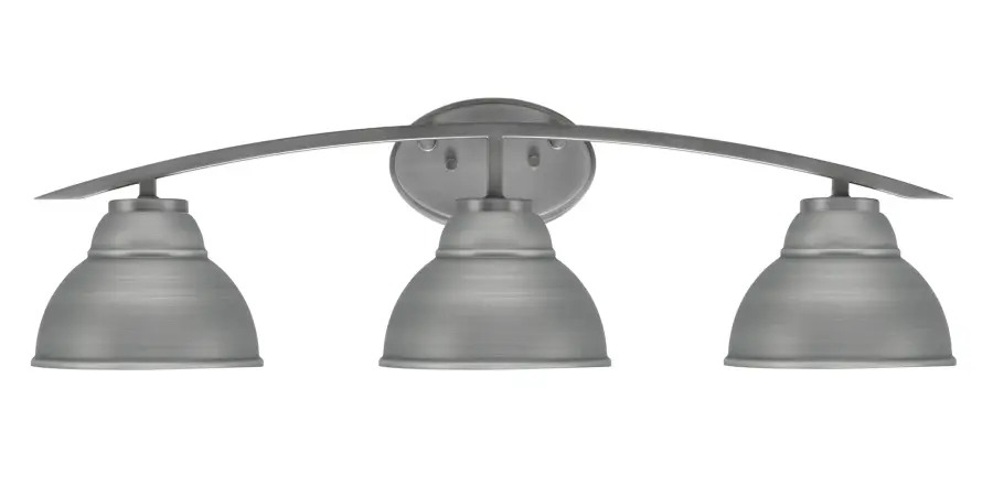 Kurve 3 Light Bath Bar in Graphite with Double Bubble Shades - Image 1