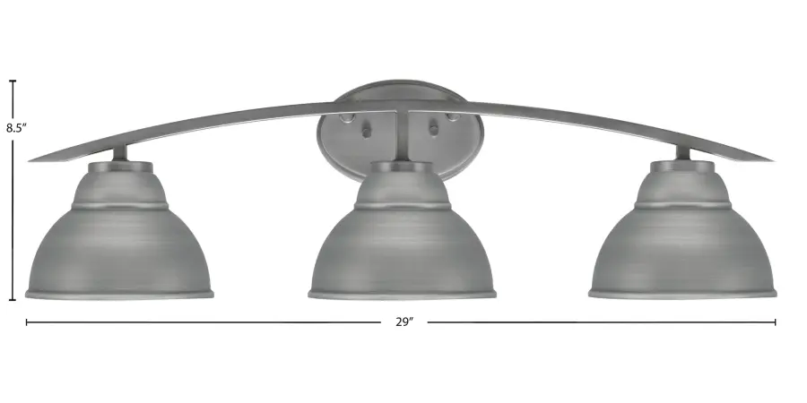Kurve 3 Light Bath Bar in Graphite with Double Bubble Shades - Image 2