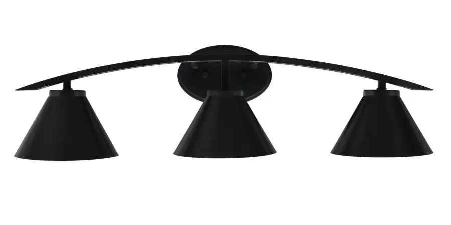 Kurve 3-Light Bath Bar in Matte Black - Image 1