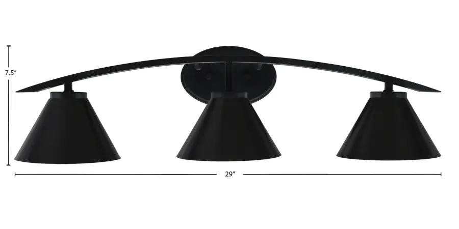 Kurve 3-Light Bath Bar in Matte Black - Image 2