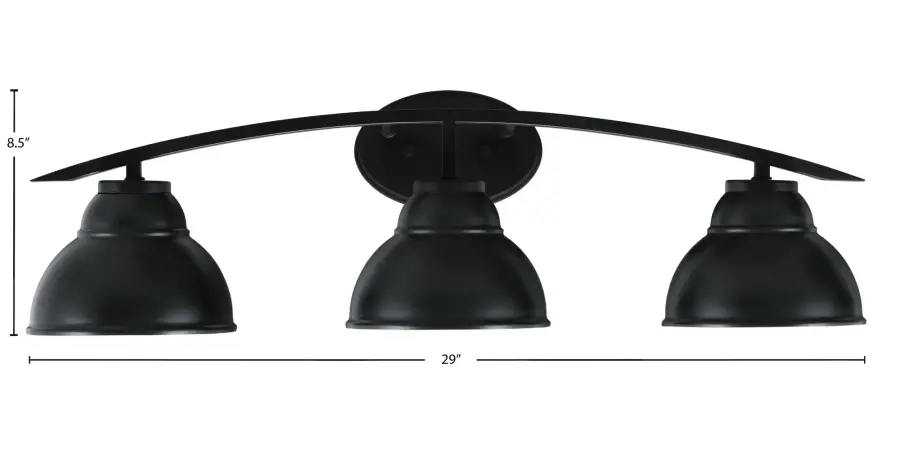 Kurve 3-Light Bath Bar in Matte Black - Image 2