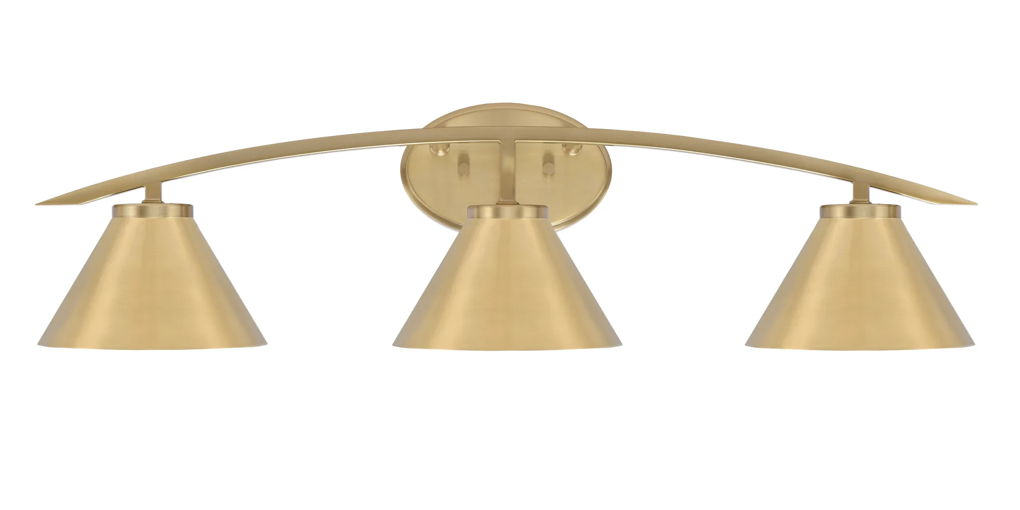Kurve 3 Light Bath Bar in New Age Brass