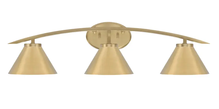 Kurve 3 Light Bath Bar in New Age Brass - Image 1