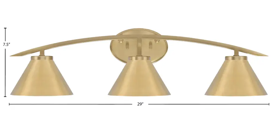 Kurve 3 Light Bath Bar in New Age Brass - Image 2