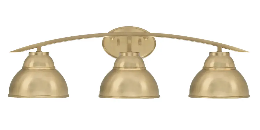 Kurve 3-Light Bath Bar in New Age Brass - Image 1