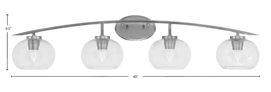 Kurve 4 Light Bath Bar in Graphite with Clear Bubble Glass - Image 2
