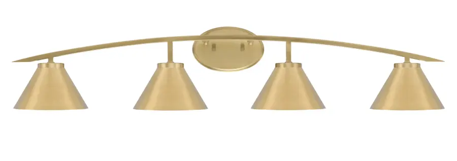 Kurve 4 Light Bath Bar in New Age Brass - Image 1
