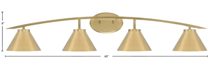 Kurve 4 Light Bath Bar in New Age Brass - Image 2