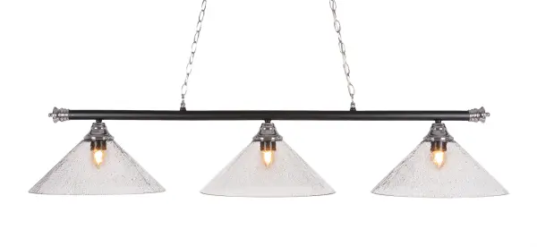 Industrial-Modern Island Light with Distinctive Smoke Bubble Glass - Image 1