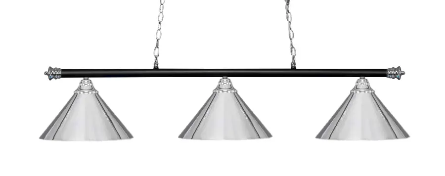 Oxford 3-Light Island Chandelier in Chrome & Matte Black - Image 1