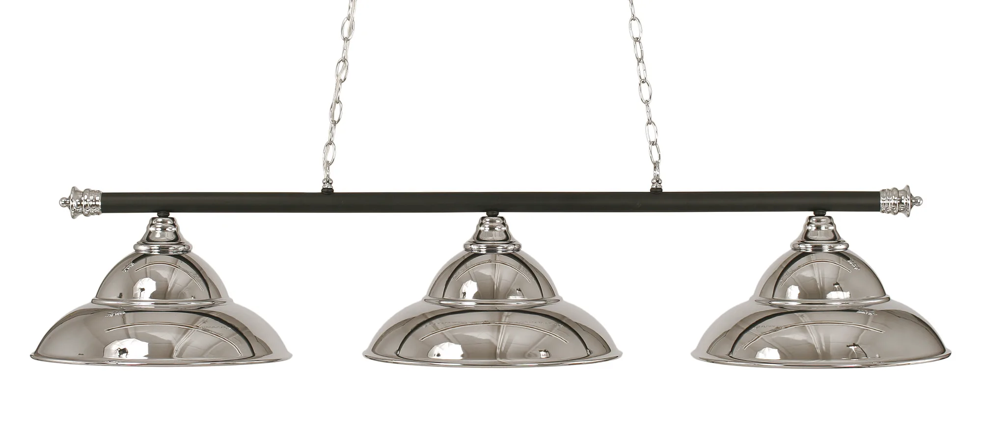 Oxford 3-Light Island Chandelier in Chrome & Matte Black