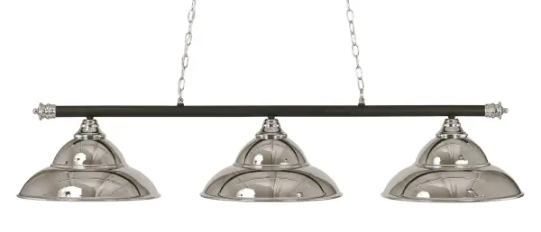 Oxford 3-Light Island Chandelier in Chrome & Matte Black - Image 1