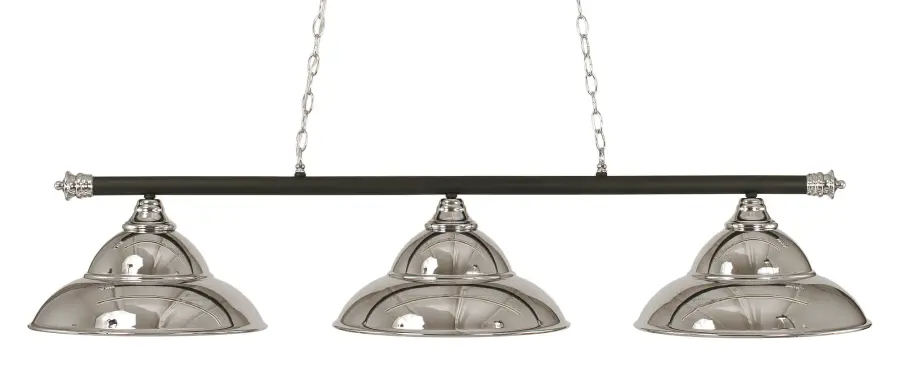 Oxford 3-Light Island Chandelier in Chrome & Matte Black - Image 1