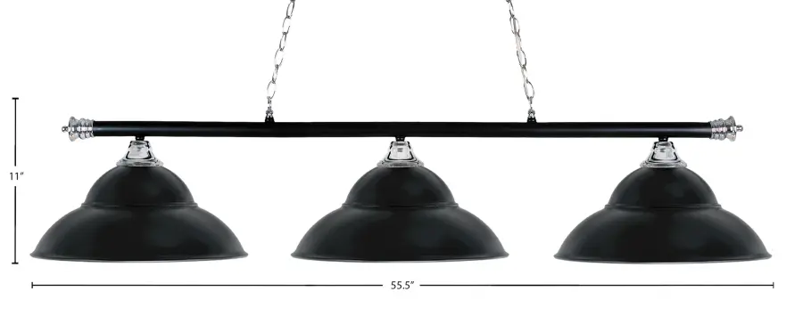 Oxford 3-Light Island Chandelier in Chrome & Matte Black - Image 2
