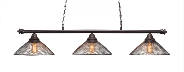 Oxford 3-Light Island Pendant with Mesh Metal Shades - Image 1
