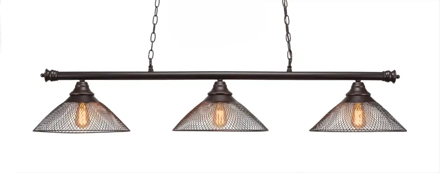 Oxford 3-Light Island Pendant with Mesh Metal Shades - Image 1